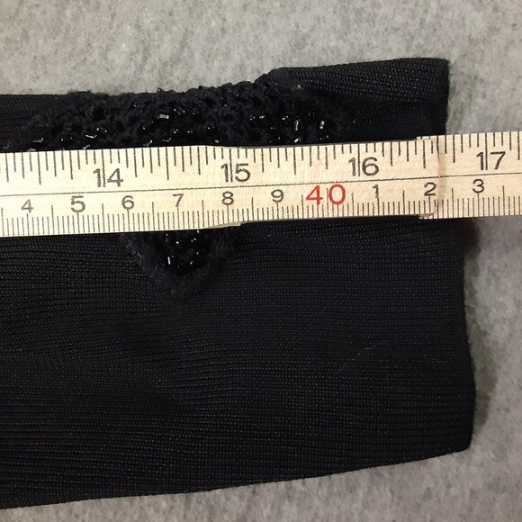 Loulou Woman's Blouse Size XL Pullover, Black, Beaded, 3/4 Sleeve, Round Neck - Picture 4 of 7